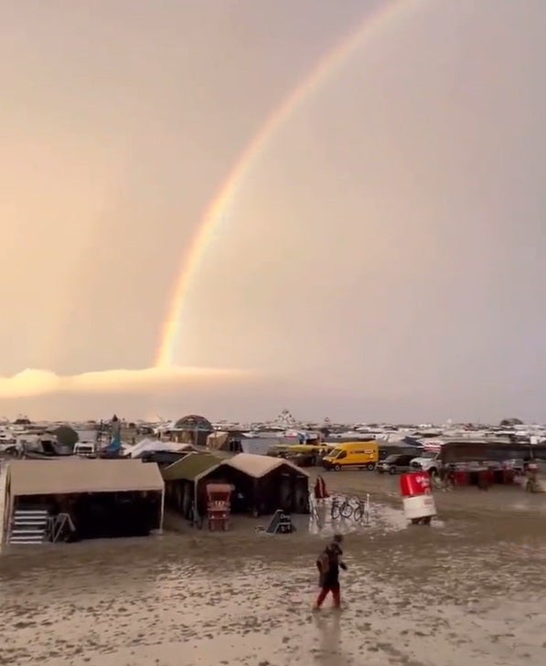 Burning Man afectado por las lluvias