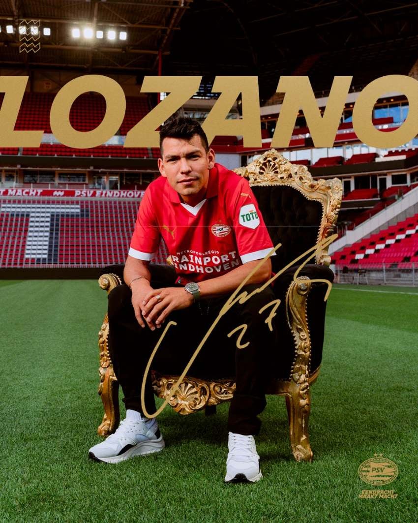 Chucky Lozano en su presentación con PSV