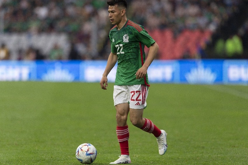 Lozano en un partido de la Selección Mexicana