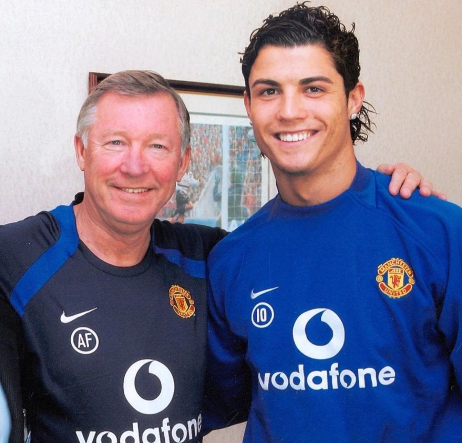 Cristiano Ronaldo con Sir Alex Ferguson