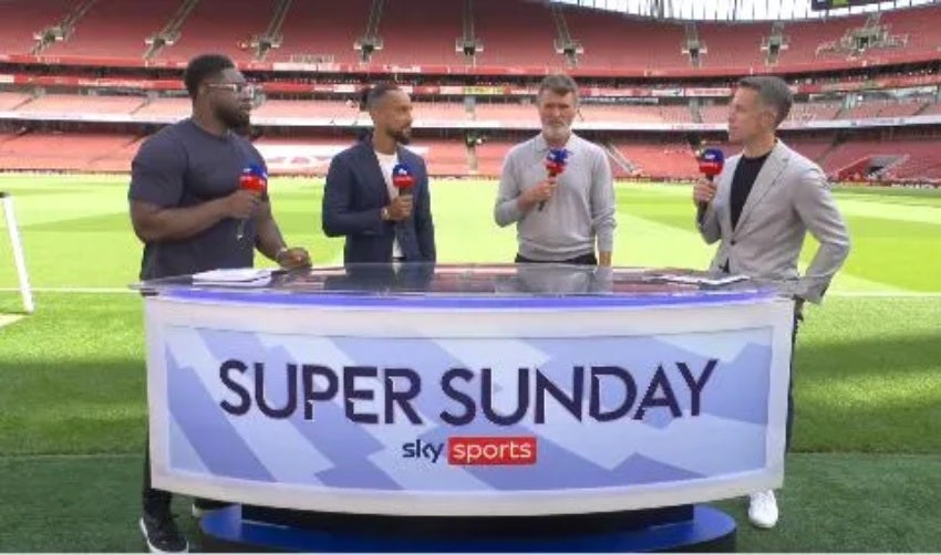 Kaene, Richards, Walcott y Jones en la transmisión de Sky Sports