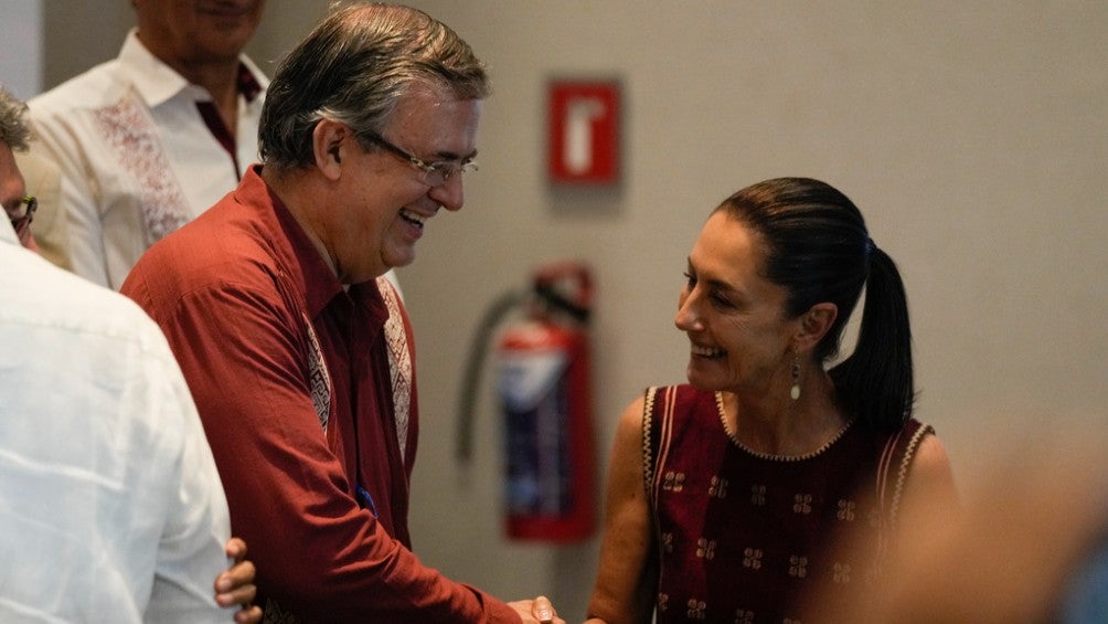 Claudia Sheinbaum junto a Marcelo Ebrad