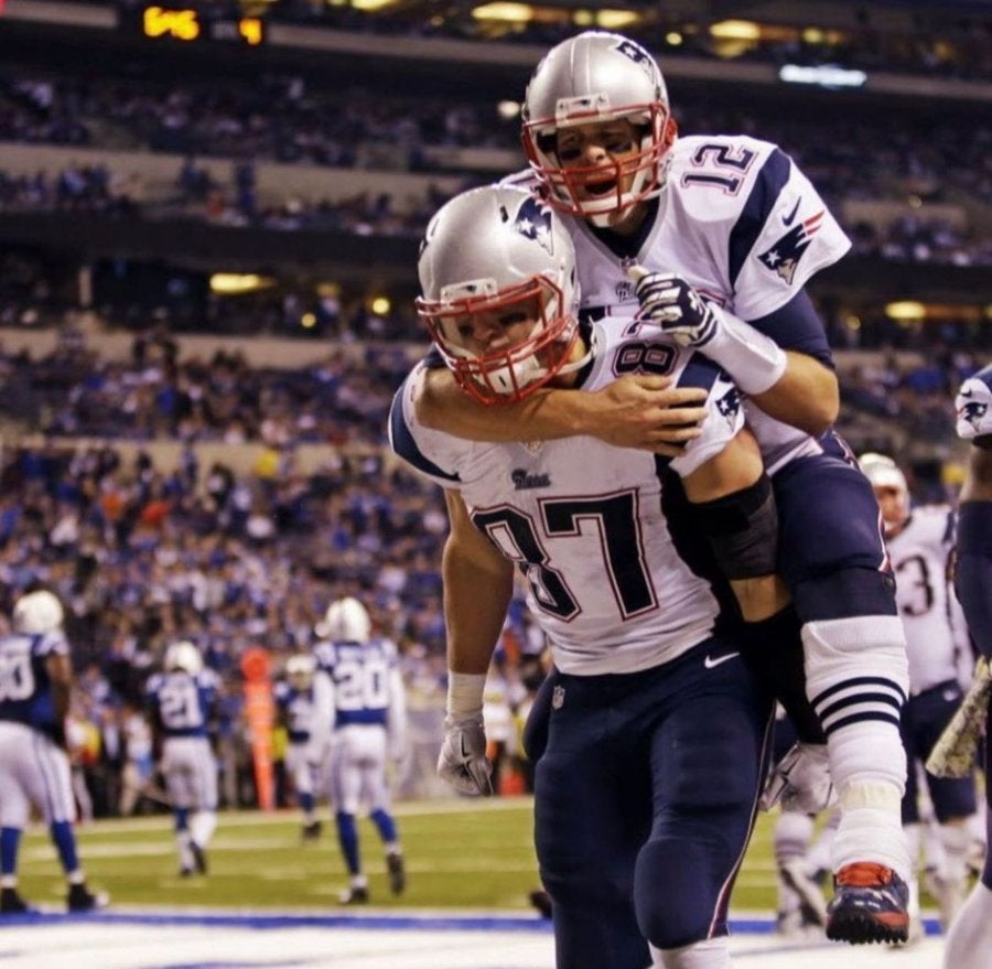 Tom Brady y Rob Gronkowski