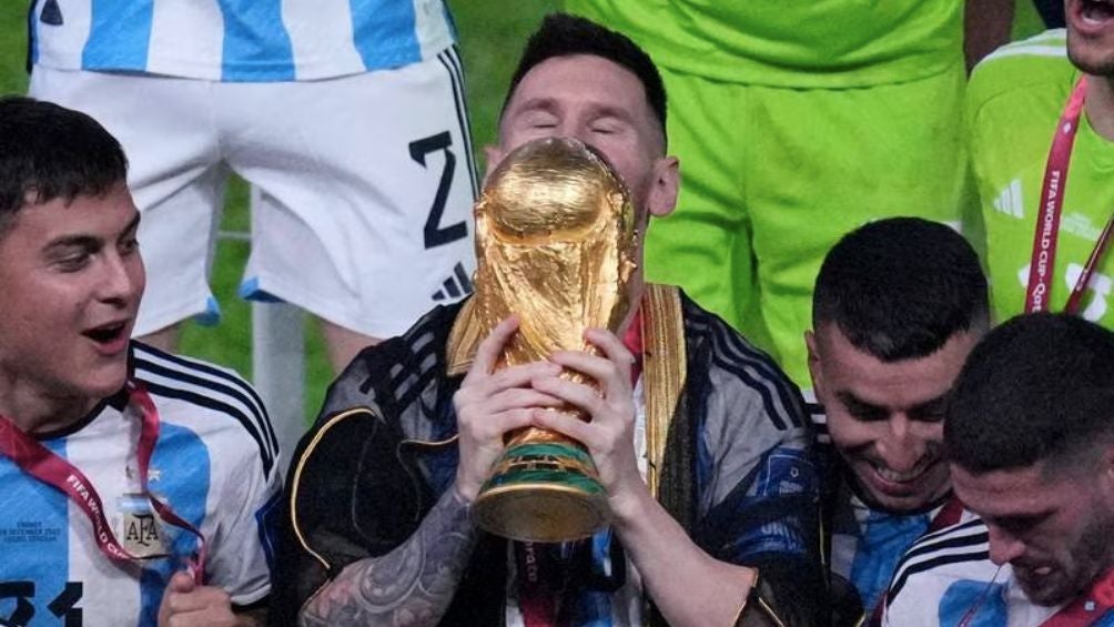 Messi celebrando la Copa del Mundo