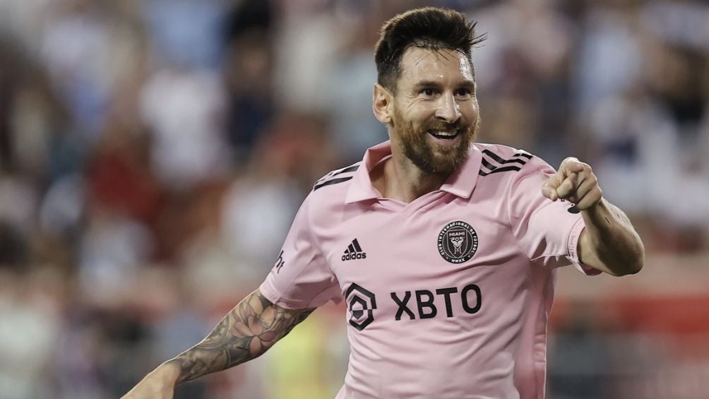 Messi celebrando un gol con el Inter Miami