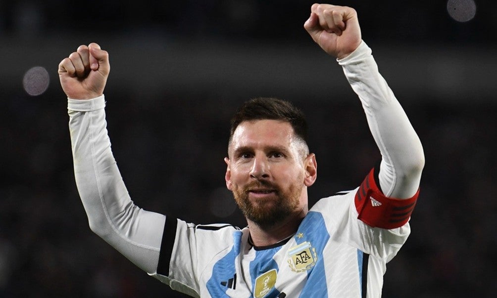 Lionel Messi festeja el gol