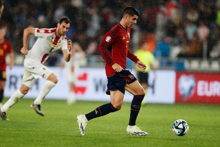 Morata jugando con España