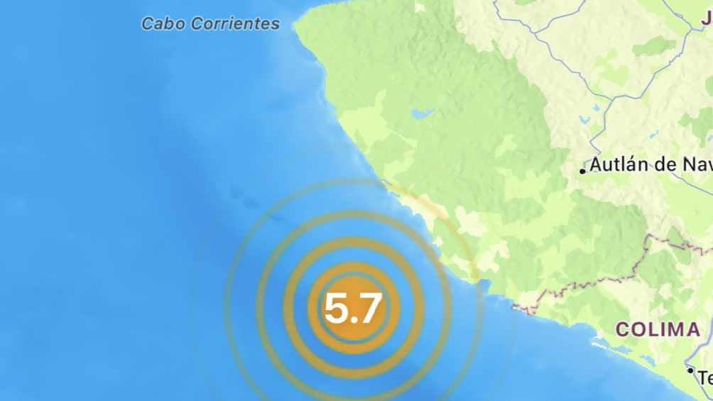 El sismo ocurrió al sur de Jalisco