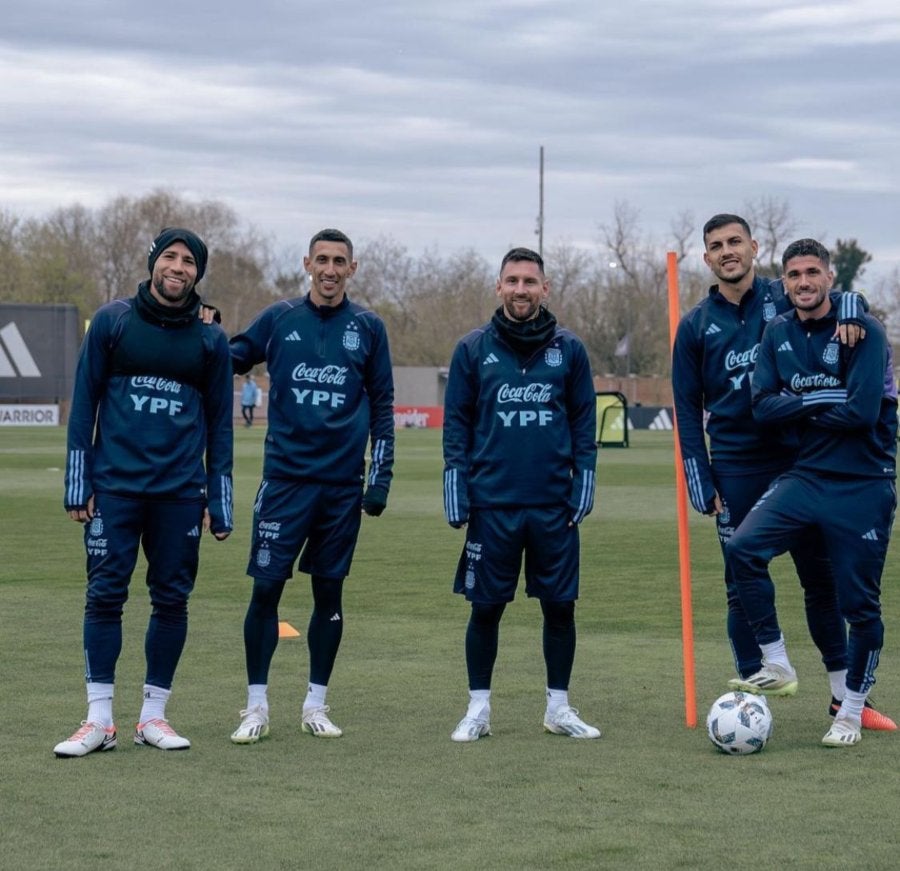 Jugadores de Argentina en entrenamiento