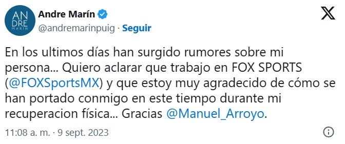 El mensaje de André Marín 