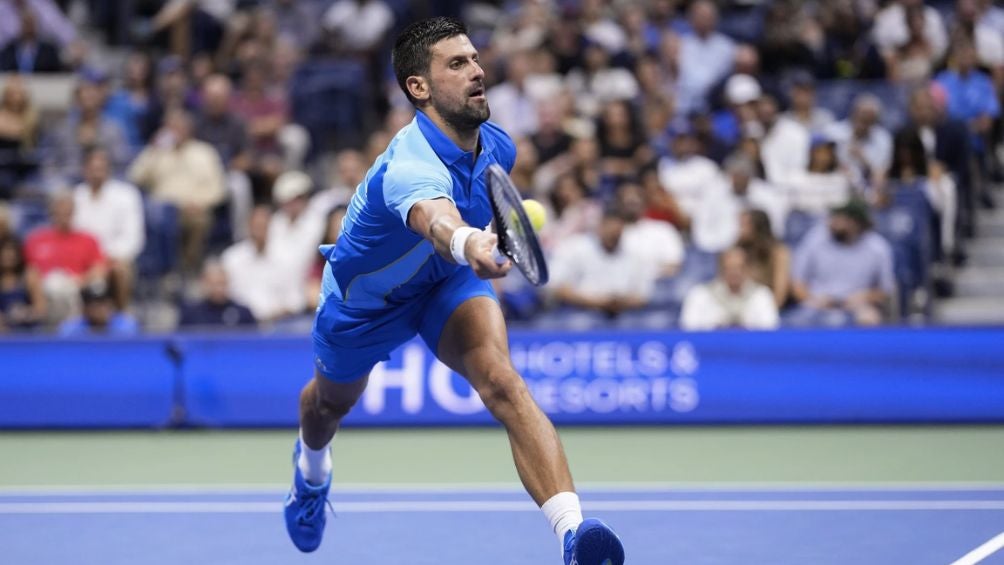 Nole durante el partido ante Medvédev