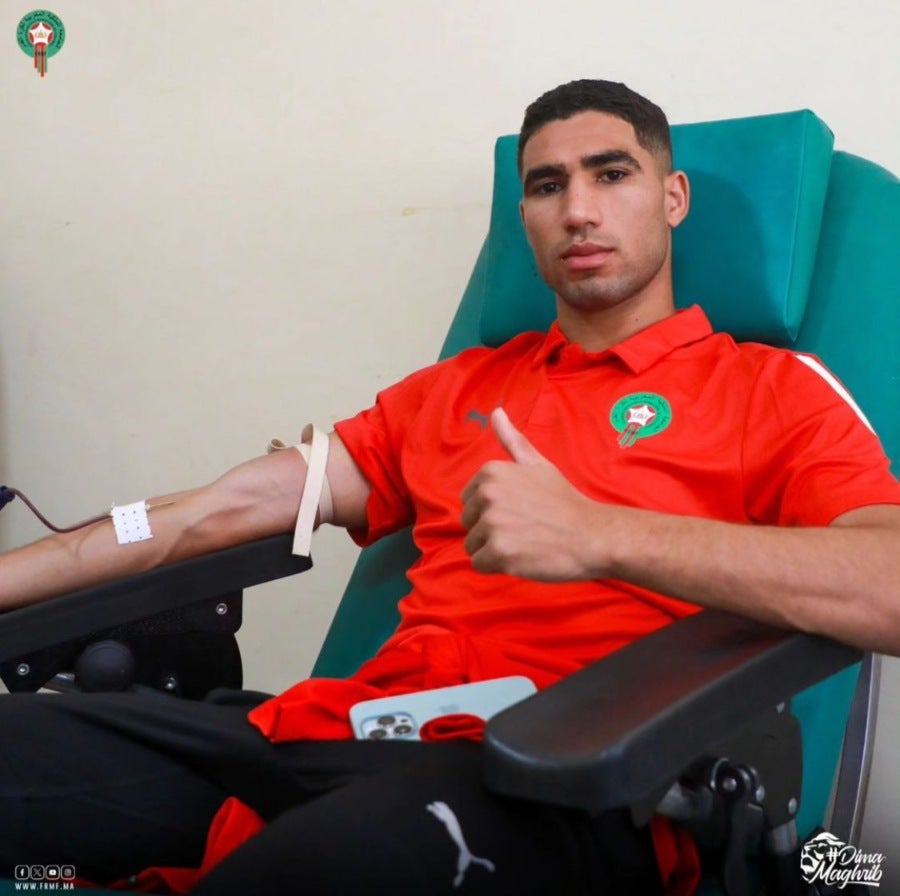 Achraf Hakimi donó sangre 