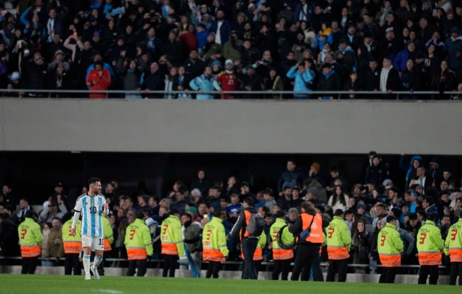 Leo Messi en el Estadio Monumental