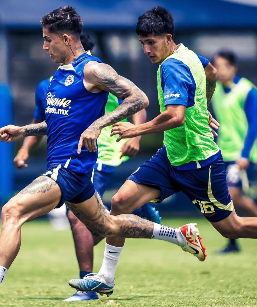 El cuadro azulcrema en entrenamiento 