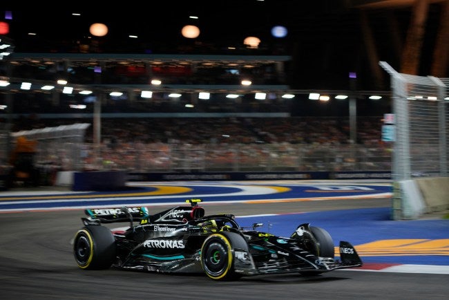 Lewis Hamilton durante el GP de Singapur