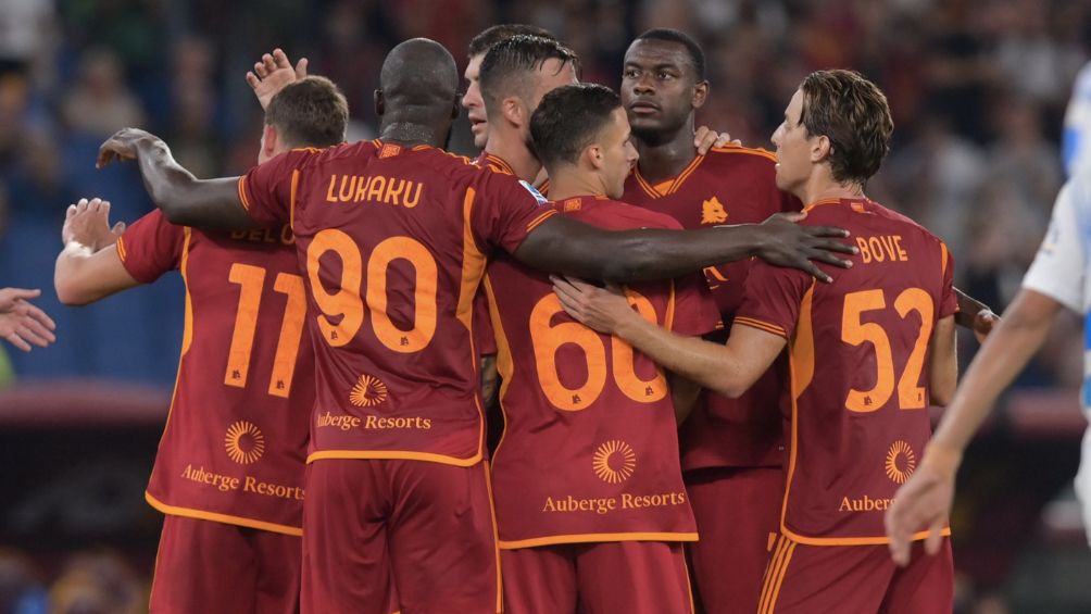 La Roma celebra la goleada al Empoli