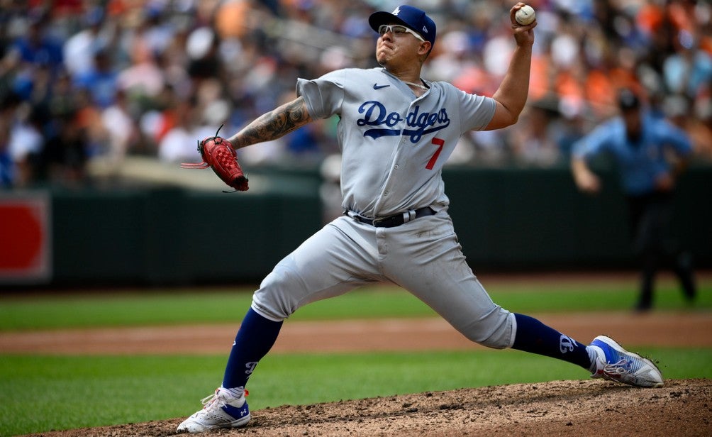 Julio Urias en acción con los Dodgers 