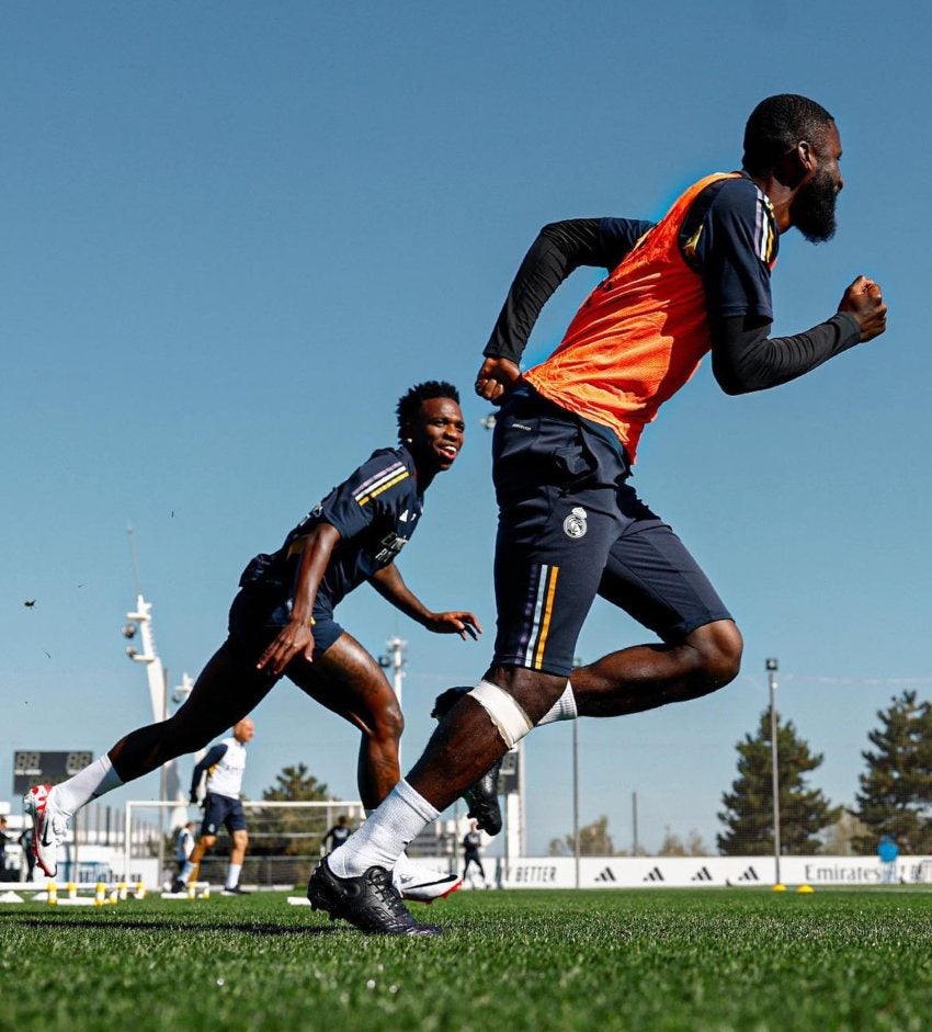 En entrenamiento con el Real Madrid