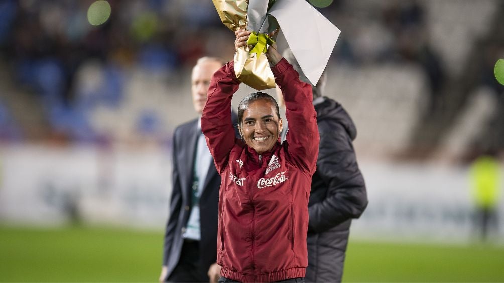 Mónica Ocampo durante su homenaje