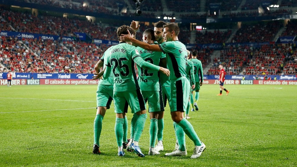 Atlético de Madrid en celebración de gol ante Osasuna