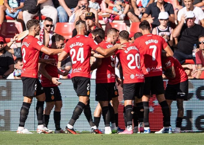 Mallorca celebrando el gol contra el Rayo 