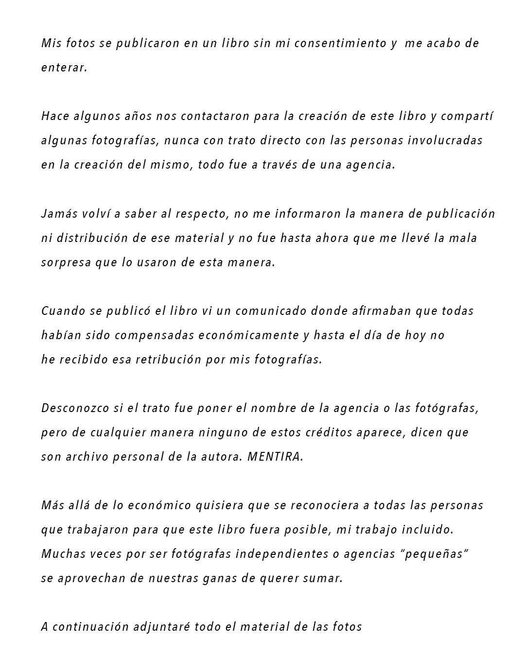 La carta que Álvarez publicó en redes sociales