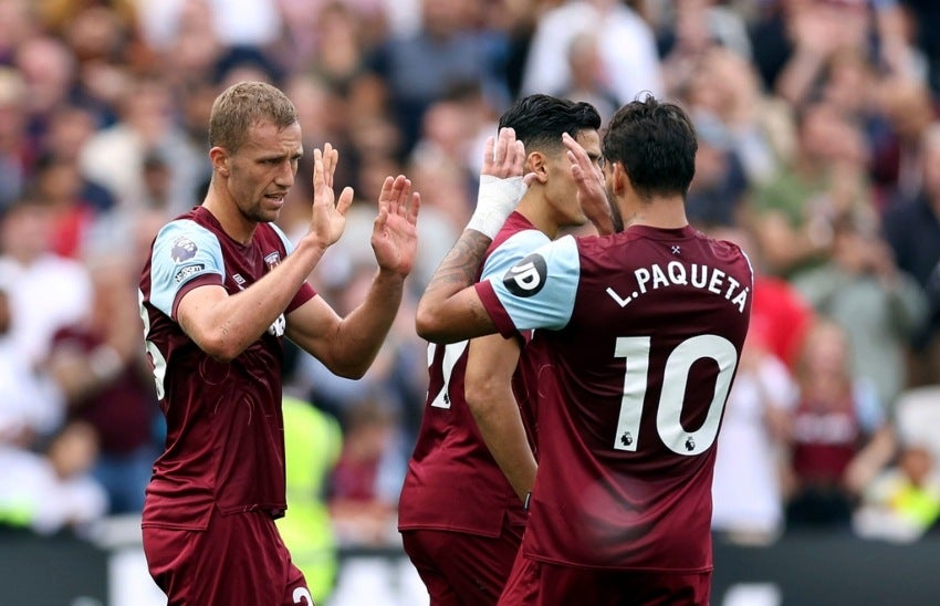 El festejo de los Hammers en el gol