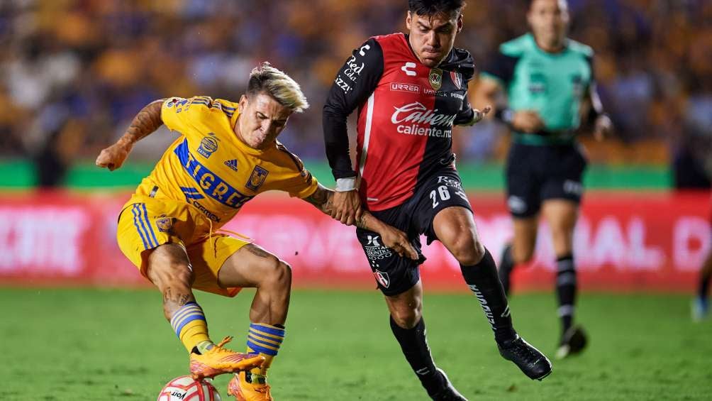 Soteldo ante Atlas como jugador de Tigres en el Apertura 2022