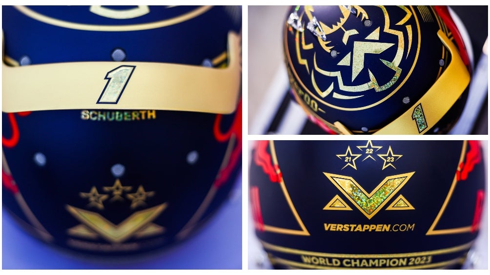 Casco de Max Verstappen para el GP de Catar 