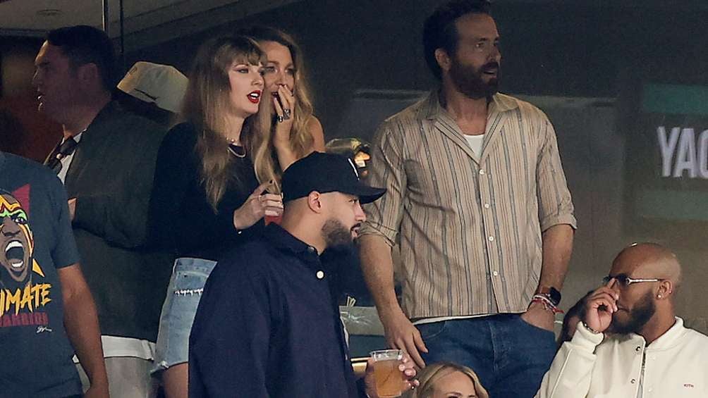 Taylor Swift, Blake Lively y Ryan Reynolds en el juego ante los Jets