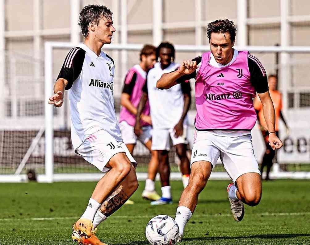 Fagioli durante un entrenamiento de la Juventus