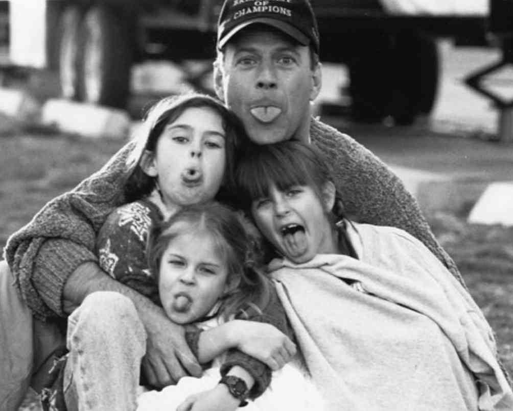 Bruce Willis con las hijas que tuvo con Demi Moore