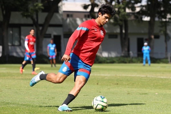 José Juan Macías durante el entrenamiento con el Rebaño 