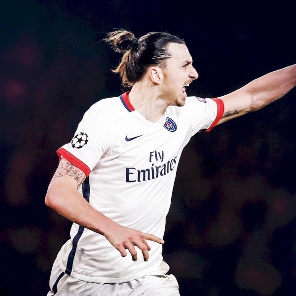 Zlatan jugando con el PSG 