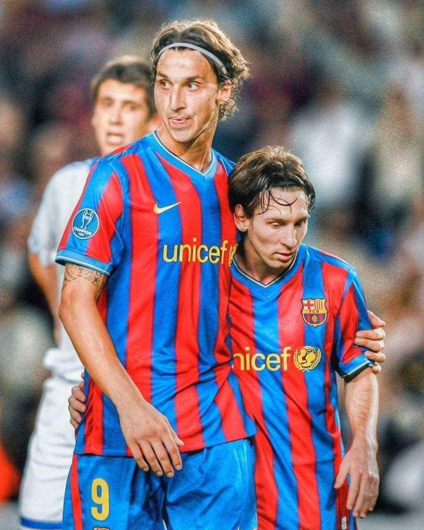 Messi y Zlatan en el Barcelona