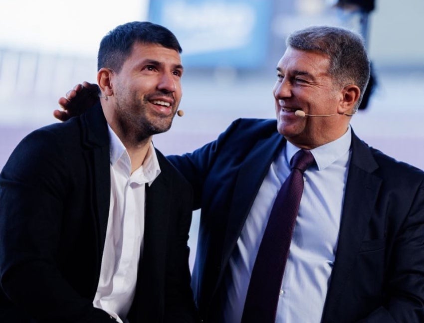 Laporta con Aguero