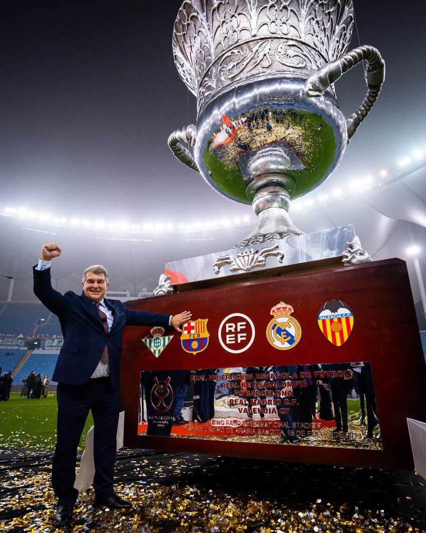 Laporta en la Supercopa de España de 2023