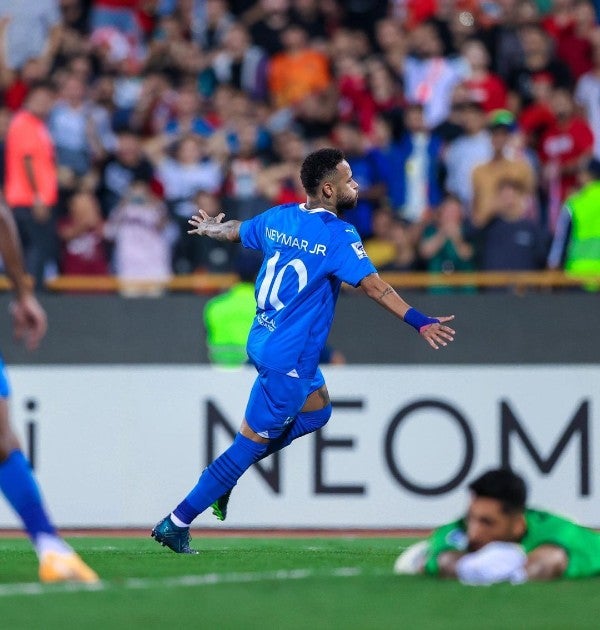 Neymar celebrando su gol 