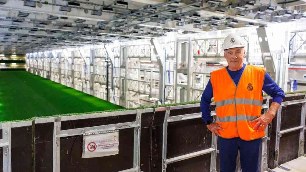 Ancelotti en las remodelaciones del Bernabéu