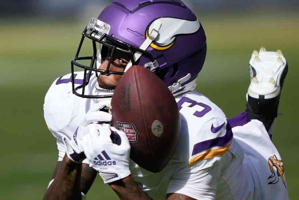 Jordan Addison en el partido frente a Chicago Bears