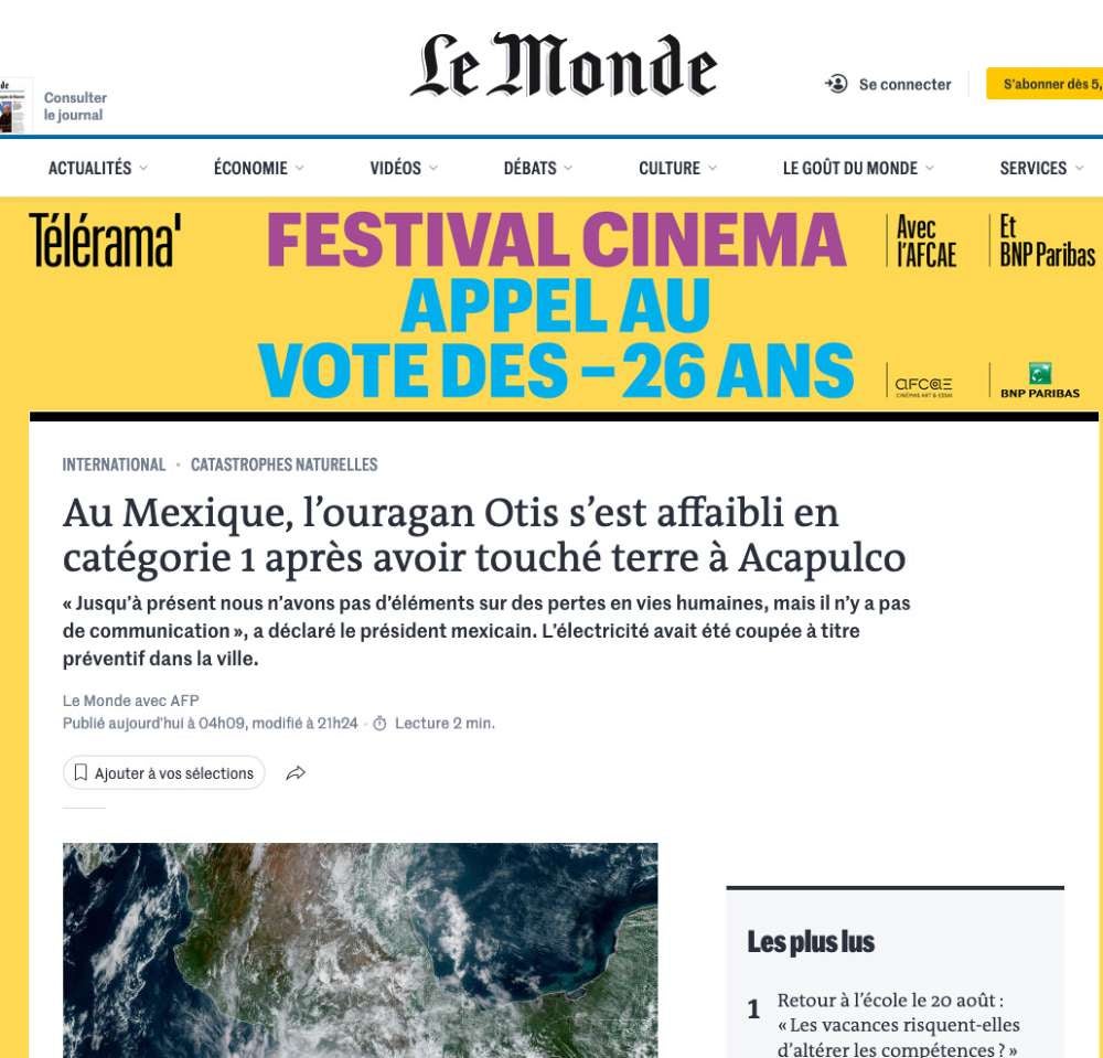 Le Monde está reportando que los habitantes del puerto están atrincherados en sus casas y sin luz