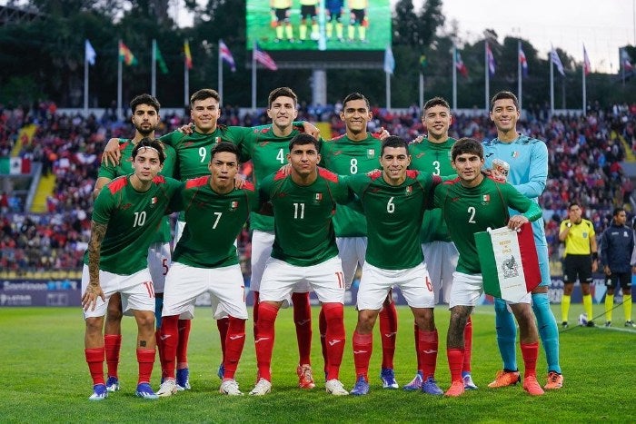 México antes de comenzar su partido 