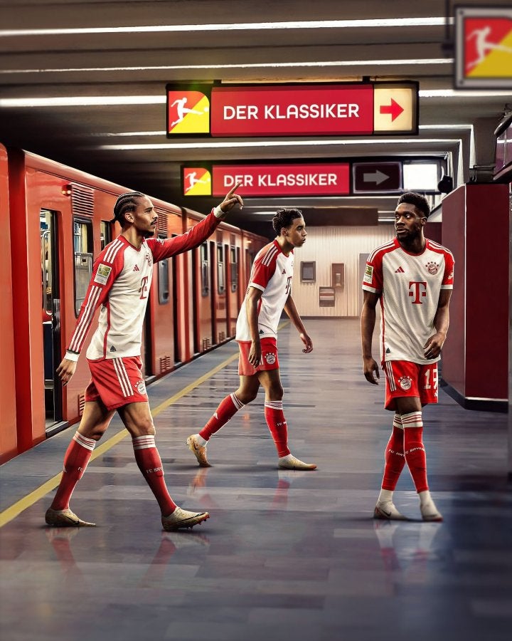 Jugadores del Bayern en el Metro