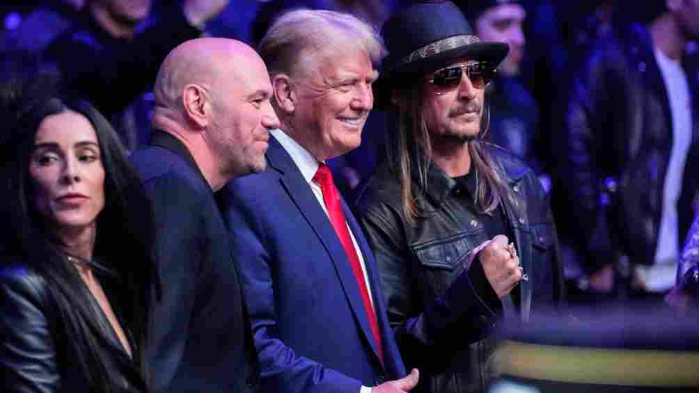 Dana White y Kid Rock posan con Trump entre ellos