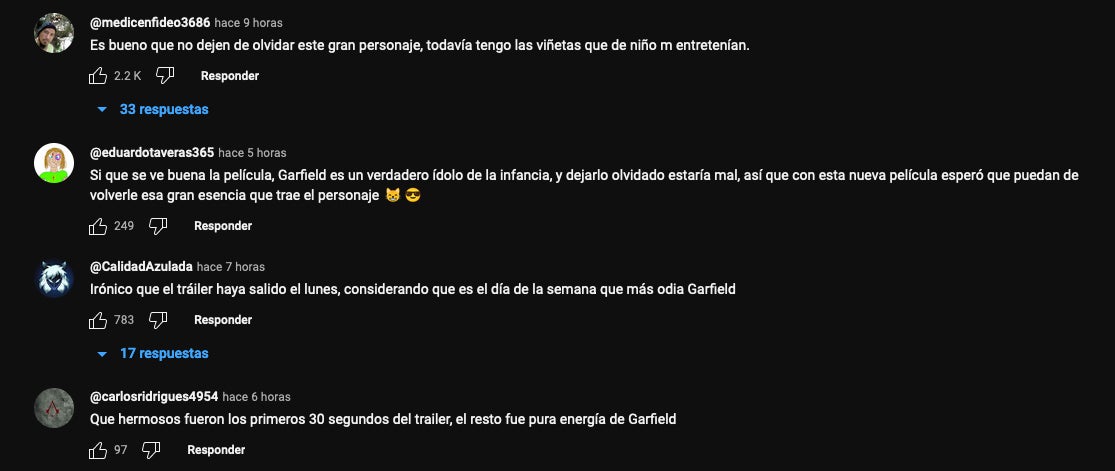 La gente no se pudo contener al ver que Garfield sale como bebé.