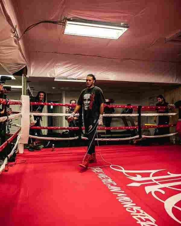 El boxeador estadounidense durante su entrenamiento