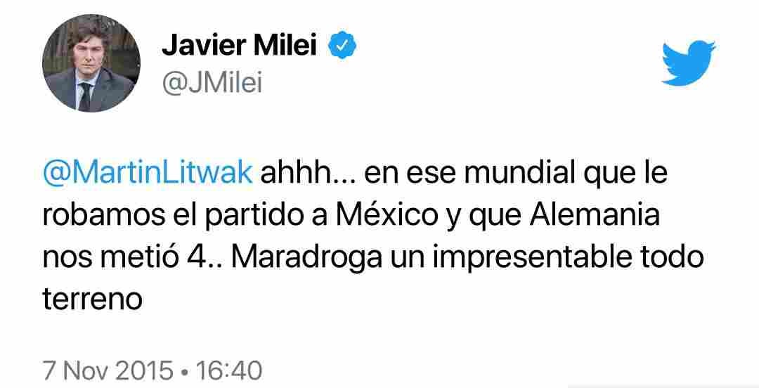 Así fue el comentario de Milei en 2015