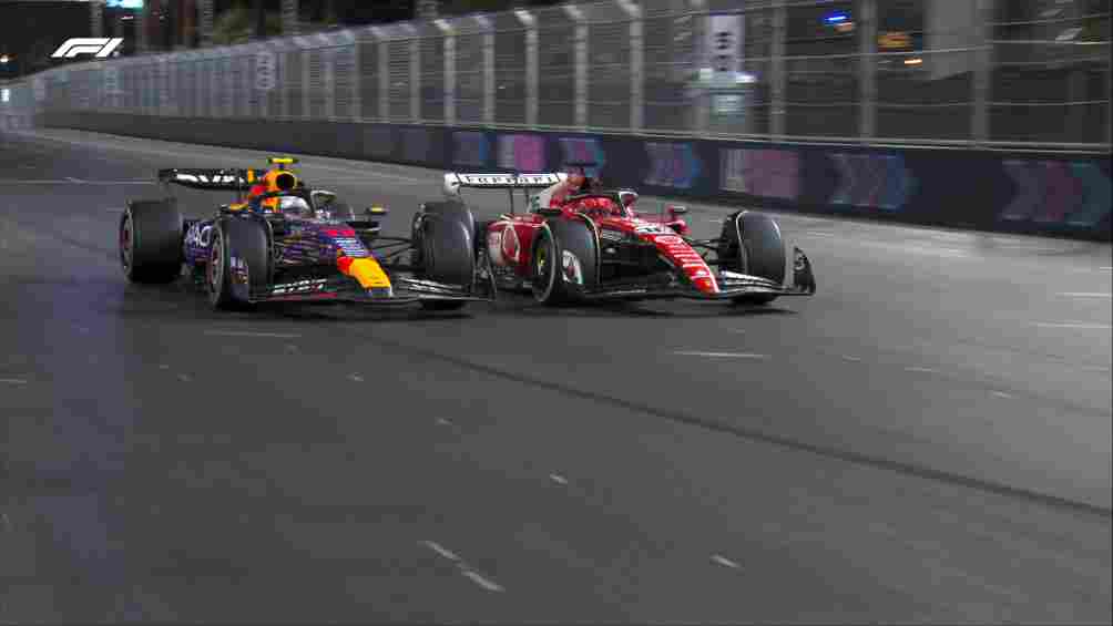 Así superó Leclerc a Checo al final de la carrera