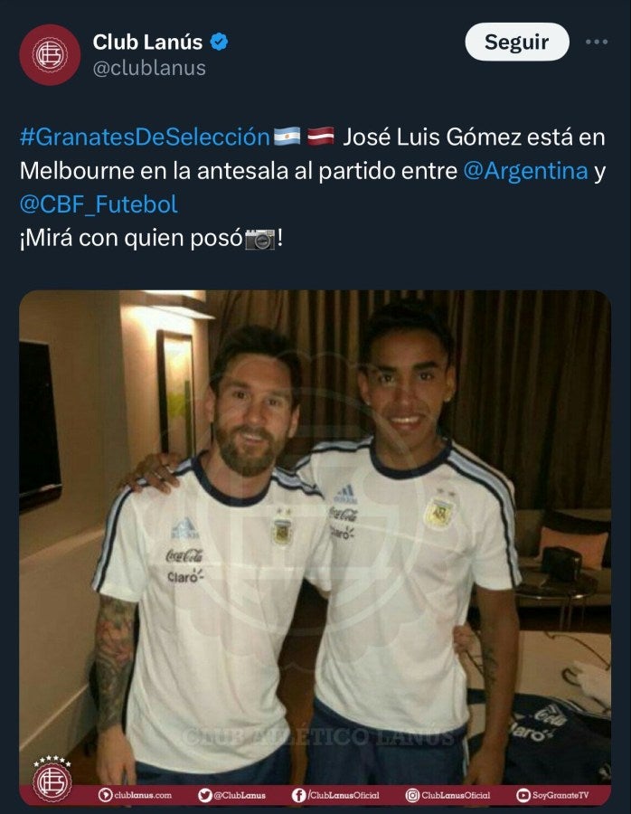 José Luis Gómez con Lionel Messi