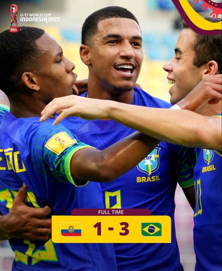 Brasil venció 3-1 a Ecuador por el Mundial Sub 17 y espera al